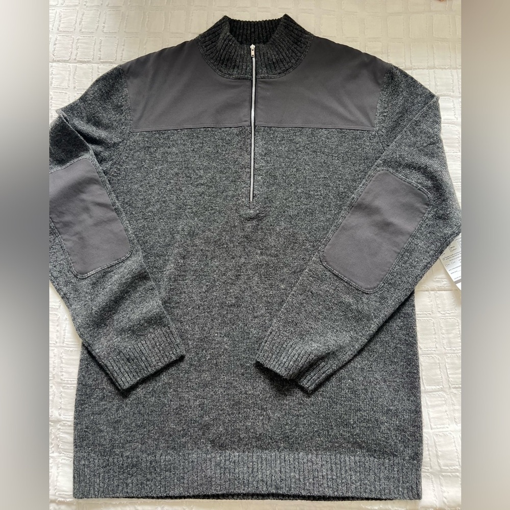 REI Co-Op Gitchell Hiking Sweater Men's Size Medium Quarter Zip Wool Blend Gray